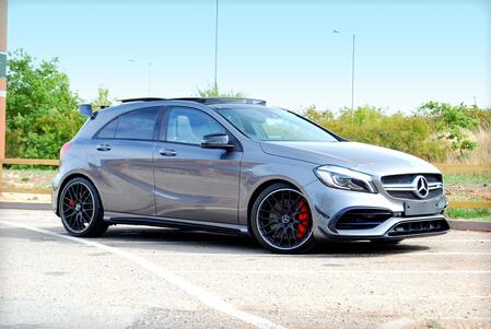 MERCEDES-BENZ A CLASS 2.0 A45 AMG 4MATIC - 37,800 miles. Aero Pack, Pan Roof, Sports Exhaust, Premium and Night Pack. Grey