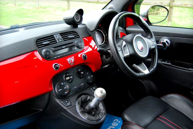 View ABARTH 595 595 TURISMO 1.4 T-Jet 160 Turbo - 38,600 miles - Full Leather, Climate, 17 inch Alloys - Red - SOLD