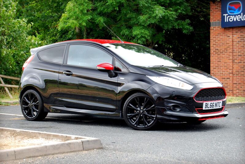 View FORD FIESTA ST-Line Black Edition 1.0 140 EcoBoost - Sat Nav, 17inch Alloys, Privacy Glass. FSH. 62mpg - SOLD