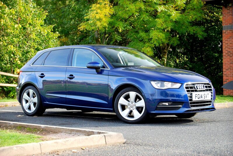 View AUDI A3 TFSI SPORT 1.4 140 CoD 5-Door Sportback S-Tronic - 56k - FSH Cambelt - 60mpg, £20 Tax - Blue - SOLD