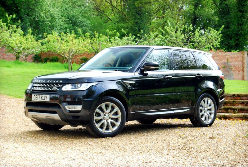 View LAND ROVER RANGE ROVER SPORT 3.0 SDV6 HSE 4WD - Pan Roof, 20inch Alloys, Black Leather - 2 Owners - FSH - 67,900 miles - Black