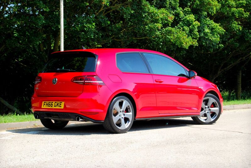 View VOLKSWAGEN GOLF GTI 2.0 TSI 3-Door - 2 Owners - 57,800 miles - FSH - Sat Nav, Xenons, Heated Seats - Red - SOLD