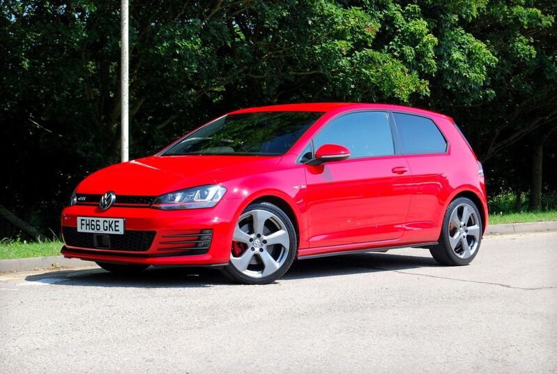 View VOLKSWAGEN GOLF GTI 2.0 TSI 3-Door - 2 Owners - 57,800 miles - FSH - Sat Nav, Xenons, Heated Seats - Red - SOLD